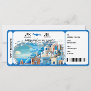 Überraschen Boarding Pass Ticket Griechenland Skia Einladung