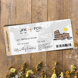 Überraschen Boarding Pass Ticket Zielort Einladung