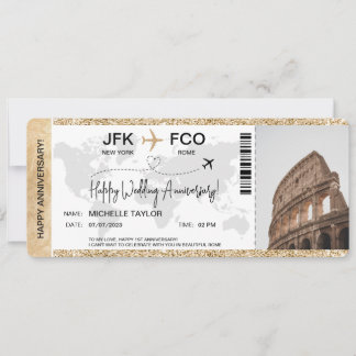 Überraschen Boarding Pass Ticket Zielort Einladung
