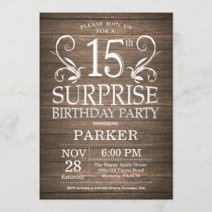 Überraschen Sie 15. Einladung