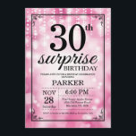 Überraschen Sie 30. Einladung<br><div class="desc">Überraschen Sie 30. Geburtstags-Einladung mit rosa Schnur-Lichtern mit rosa Glitzer-Hintergrund. Zacken Sie Geburtstag aus. Erwachsener Geburtstag. Männer oder Frauen Bday laden ein. 13. 15. 16. 18. 20. 21. 30. 40. 50. 60. 70. 80. 90. 100., irgendein Alter. Für weitere Kundenbezogenheit klicken Sie bitte "besonders anfertigen es" Knopf und benutzen unser...</div>