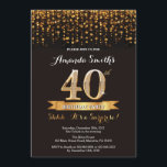 Überraschen Sie 40. Einladung<br><div class="desc">Überraschen Sie 40. Geburtstags-Einladung. Schwarzes und GoldGlitzer. Erwachsenes Geburtstags-Party laden ein. Frauen oder Männer Bday heftiger Schlag. Für weitere Kundenbezogenheit klicken Sie bitte "besonders anfertigen es" Knopf und benutzen unser Entwurfswerkzeug, um diese Schablone zu ändern.</div>