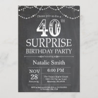 Überraschen Sie 40. Geburtstags-Einladungs-Tafel