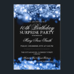 Überraschen Sie 40. Geburtstags-Party-blaue Einladung<br><div class="desc">Eleganter 40. Überraschungs-Geburtstags-Party Einladungsentwurf mit dem blauen Funkeln beleuchtet Motiv,  individueller Name und Datum und zusätzlicher Text. Beeindrucken Sie Ihre Familie und Freunde mit diesem stilvollen und noblen Geburtstagsmitteilungsentwurf. Völlig kundengerecht! Bedienungsfreundlich und einfach zu personifizieren.</div>