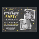 Überraschen Sie 60. Geburtstagseinladung Einladung<br><div class="desc">♥ A perfekte Weise,  Ihre Gäste zu diesem speziellen Geburtstags-Party einzuladen! Gold auf Tafelentwurf.</div>