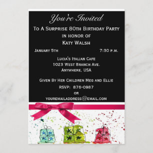 Überraschen Sie 80. Geburtstags-Party Einladung