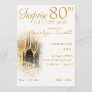 Überraschen Sie 80. Geburtstags-Party Einladungen