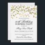 Überraschen Sie 90. Einladung<br><div class="desc">Eleganter 90. Überraschungs-Geburtstags-Party Einladungsentwurf mit Motiv GoldfolieConfetti (ES ist- NICHT EINE WIRKLICHE FOLIE), auf weißem Hintergrund, individueller Name und Datum und zusätzlicher Text.</div>