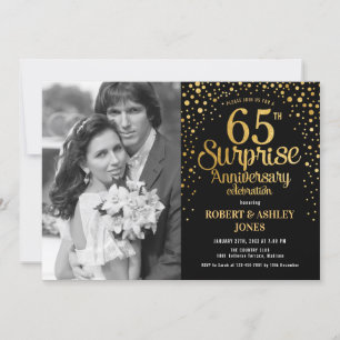 Überraschen Sie zum 65. Jubiläum mit Foto - Schwar Einladung