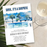 Überraschen Sommer Party jedes Alters Erwachsenen  Einladung<br><div class="desc">Überraschen Sommer Party Geburtstagsfeier - ideal für Party, Beach Party, Cocktail Party etc. und für jedes Alter editierbar, wie zum Beispiel 40. Geburtstag, 21. Geburtstag oder überspringen Sie die Zahl ganz, wenn das Alter ein Geheimnis ist! Das moderne elegante Aquarelldesign besticht durch einen coolen Pool mit tropischen Palmen auf der...</div>