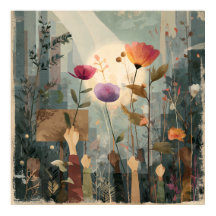 Überraschend in Bloom - Solarpunk-Poster