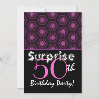 ÜBERRASCHENDE 50. Geburtstag Pink Black Cloud Star Einladung
