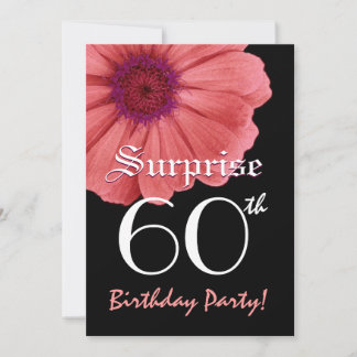 ÜBERRASCHENDE 60. Geburtstagsvorlage Coral Pink Da Einladung
