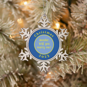 ÜBERRASCHENDE CHRISTMAS-EHRENVORSCHLAG SCHNEEFLOCKEN Zinn-Ornament