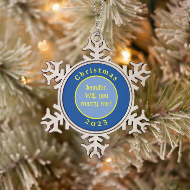 ÜBERRASCHENDE CHRISTMAS-EHRENVORSCHLAG SCHNEEFLOCKEN Zinn-Ornament (Baum)