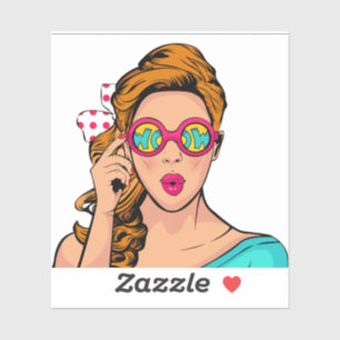 Überraschende Frau Aufkleber