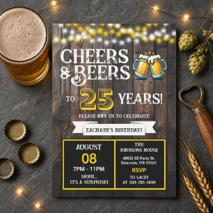 Überraschende Hinterhof-Cheers und Bier zum 25. Ju Einladung