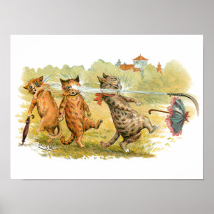 Überraschende Katzen Louis Wain Poster