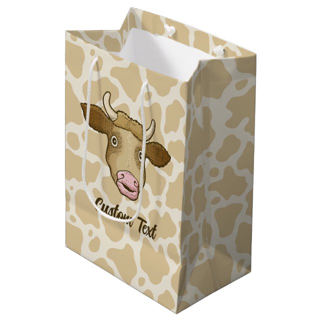 Überraschende Kuh-Geschenktasche Mittlere Geschenktüte (Vorderseite Schrägansicht)
