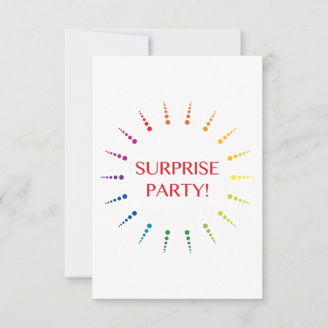 überraschende Party Einladung (Vorderseite)