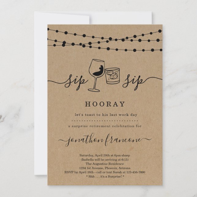 Überraschende Party Einladung für das Ruhestand (Vorderseite)