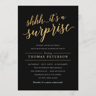 Überraschende Party Einladungen - Moderner Gold-Gl