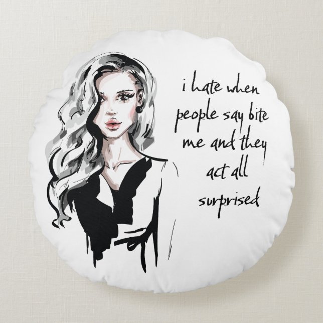 Überraschender Biss Rundes Kissen (Vorderseite)