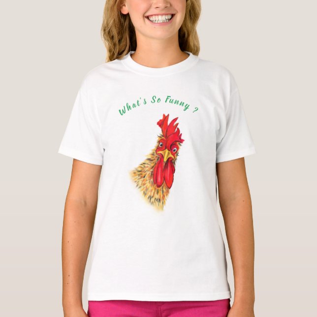 Überraschender Rooster Playful Kids T - Shirt Funn (Vorderseite)