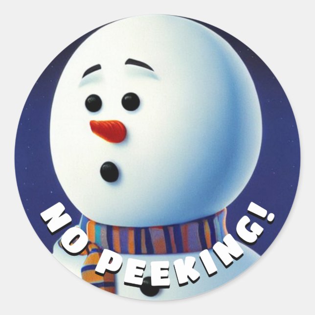 Überraschender Schneemann Runder Aufkleber (Vorderseite)