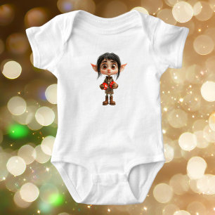 Überraschender Weihnachtself-Babyanzug für Mädchen Baby Strampler