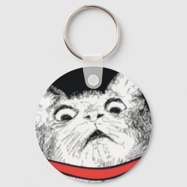 Überraschendes Cat Gasp Meme - Schlüsselanhänger (Vorderseite)