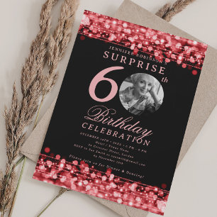 ÜBERRASCHENDES Foto 60. Geburtstag Rote Lichter Einladung