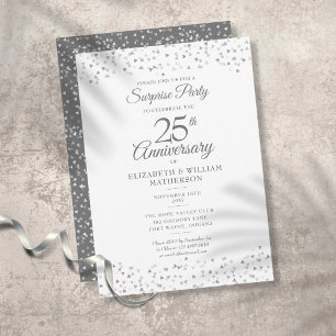 Überraschendes Party 25 Jahre Jubiläum Silberne Li Einladung