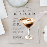 ÜBERRASCHENDES PARTY A Tini Bit Älterer Martini 60 Acryleinladungen<br><div class="desc">Elegantes und elegantes Design für ein gemütliches Geburtstagsfest mit Espressomartini. Ein hübscher und feminininer Bogen fügt eine festliche Touch hinzu.</div>