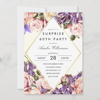 Überraschendes Party | Schöne Bluebells und Rose Einladung