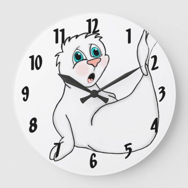 Überraschendes Siegel Große Wanduhr (Vorderseite)