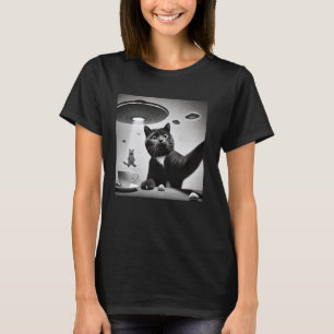 Überraschte, erkrankte Katze Selfie Ufo Funny Cat T-Shirt