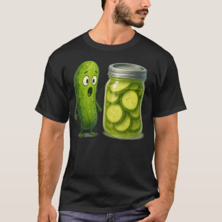 Überraschte Gurke und Glas Süße Whimsische Lebensm T-Shirt