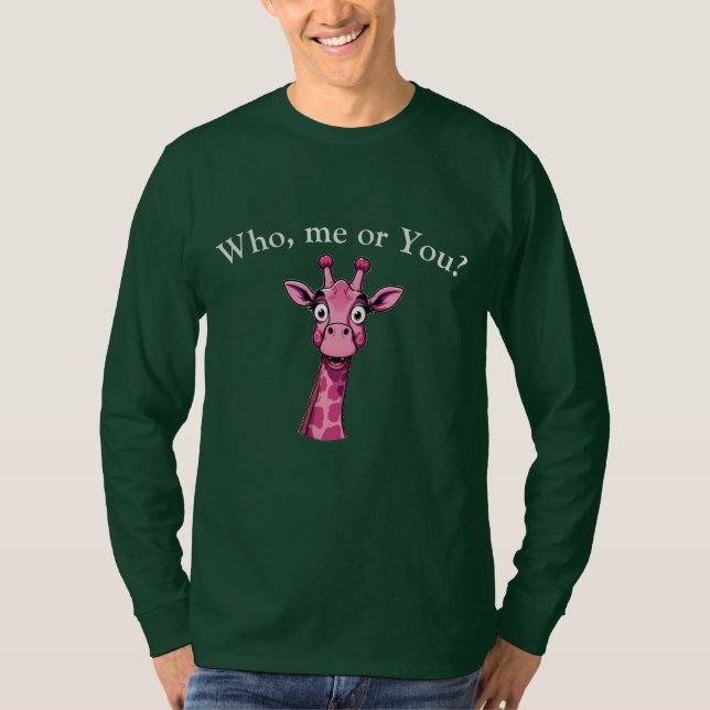 Überraschte Rosa Giraffe T-Shirt (Vorderseite)