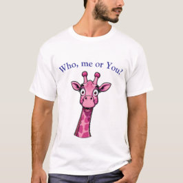 Überraschte rosa Giraffe T-Shirt