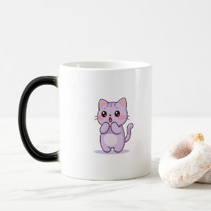 Überraschte süße Cartoon-Katze Verwandlungstasse