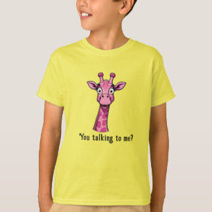 Überraschte süße rosa Giraffe T-Shirt