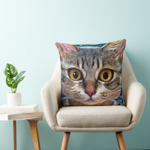 Überraschte Weltraumkatze Kissen