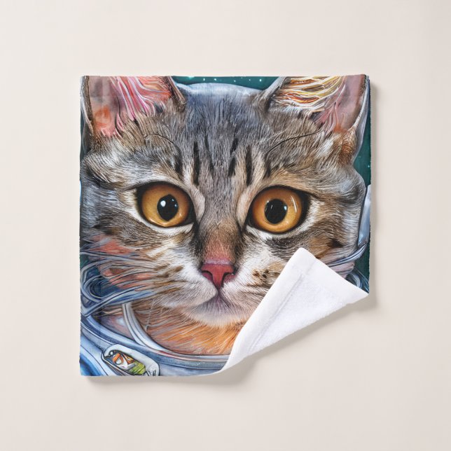 Überraschte Weltraumkatze Waschlappen (Waschlappen)