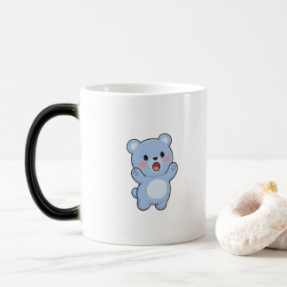Überraschter Bär Minimal Kawaii Stil Verwandlungstasse