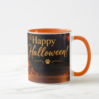 Überraschter Hund Happy Halloween Kürbislaterne Ta Tasse