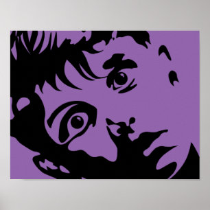 Überraschter Junge Grafik Kunst Schablone Poster