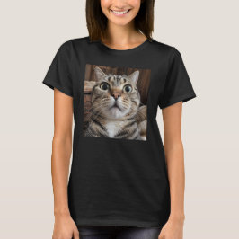 Überraschter Katzengesicht, Katzenfoto T-Shirt