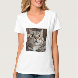 Überraschter Katzengesicht, Katzenfoto T-Shirt