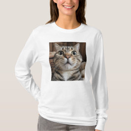 Überraschter Katzengesicht, Katzenfoto T-Shirt